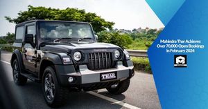 Mahindra Thar Achieves Over 70,000 Open Bookings in February 2024