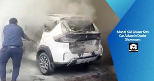 Maruti XL6 Owner Sets Car Ablaze in Dealer Showroom