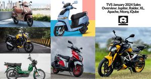 TVS January 2024 Sales Overview: Jupiter, Raider, XL, Apache, Ntorq, iQube