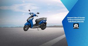 Ampere's New E-Scooter Achieves Dual Honors in India Book of Records