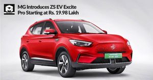 MG Introduces ZS EV Excite Pro Starting at Rs. 19.98 Lakh