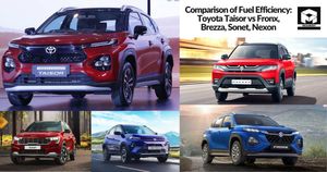 Comparison of Fuel Efficiency: Toyota Taisor vs Fronx, Brezza, Sonet, Nexon