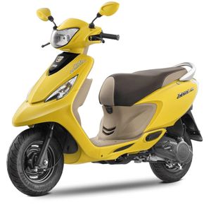 TVS Zest 110 in Matte Yellow Color