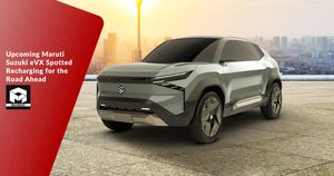 Upcoming Maruti Suzuki eVX Spotted Recharging for the Road Ahead