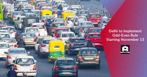  Delhi to Implement Odd-Even Rule Starting November 13