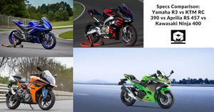 Specs Comparison: Yamaha R3 vs KTM RC 390 vs Aprilia RS 457 vs Kawasaki Ninja 400