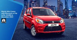 Maruti Alto Comes with Discounts of Up to Rs. 54,000 in December 2023