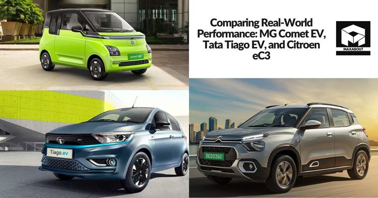 Comparing Real-World Performance: MG Comet EV, Tata Tiago EV, and Citroen eC3