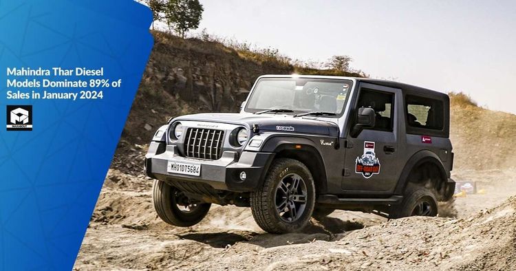 Mahindra Thar Diesel Models Dominate 89% of Sales in January 2024