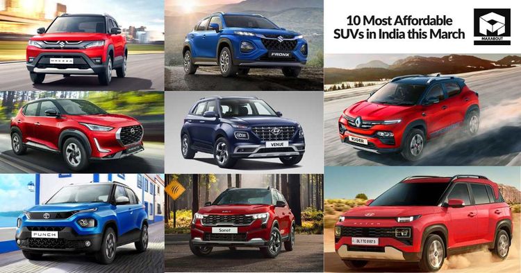 10 Most Affordable SUVs in India this March