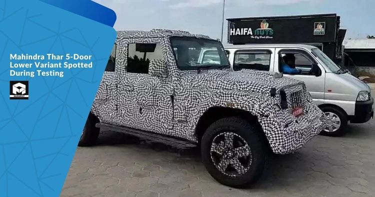 Mahindra Thar 5-Door Lower Variant Spotted During Testing