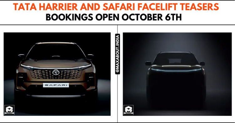 Tata Harrier and Safari Facelift Teasers: Bookings Open October 6th