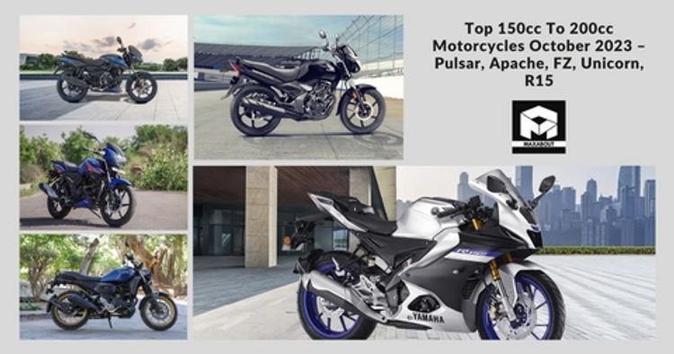 Top 150cc To 200cc Motorcycles October 2023 – Pulsar, Apache, FZ, Unicorn, R15