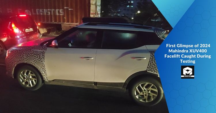 First Glimpse of 2024 Mahindra XUV400 Facelift Caught During Testing