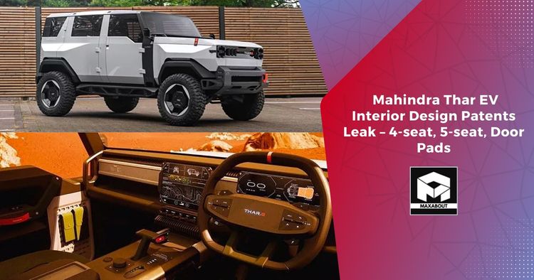 Mahindra Thar EV Interior Design Patents Leak – 4-seat, 5-seat, Door Pads