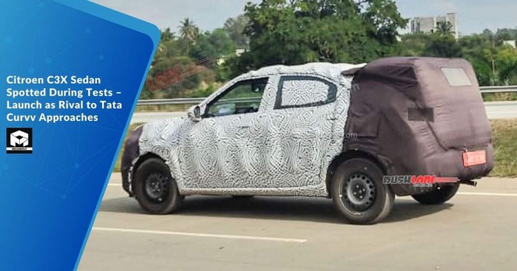 Citroen C3X Sedan Spotted During Tests – Launch as Rival to Tata Curvv Approaches