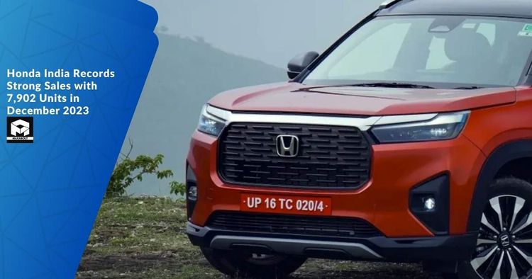 Honda India Records Strong Sales with 7,902 Units in December 2023