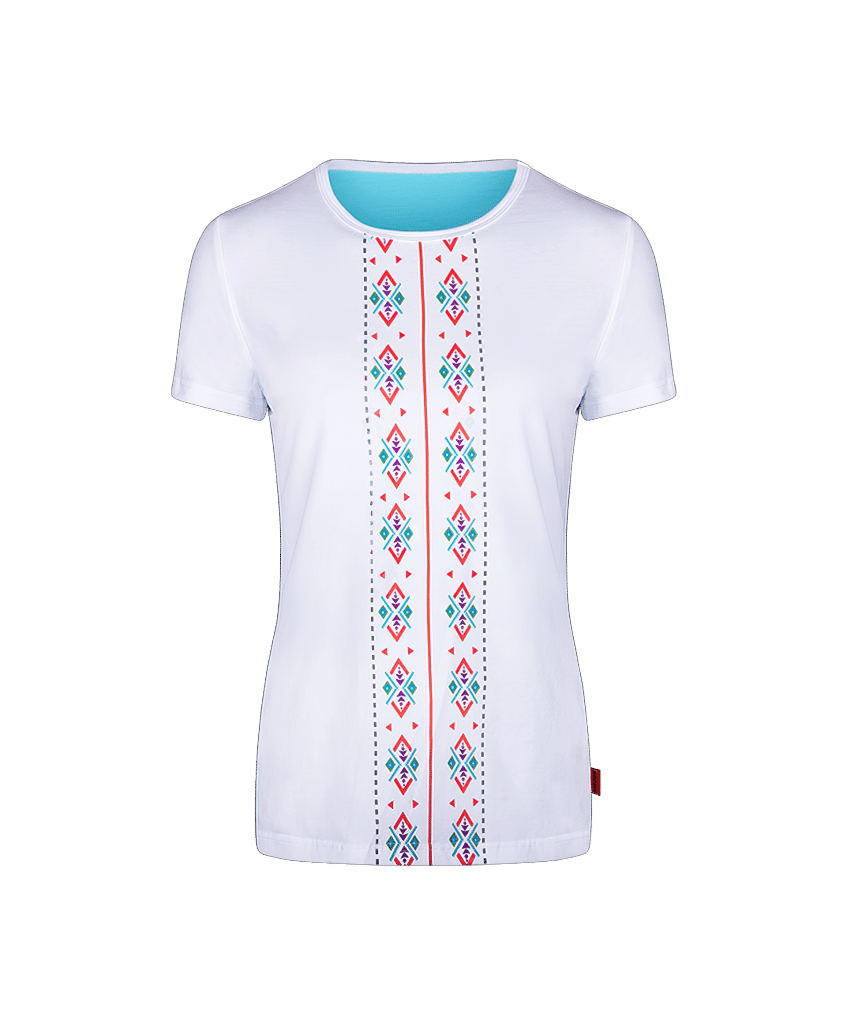 Comfortable white T-shirt by MAYA MAYA for women suitable for their freetime