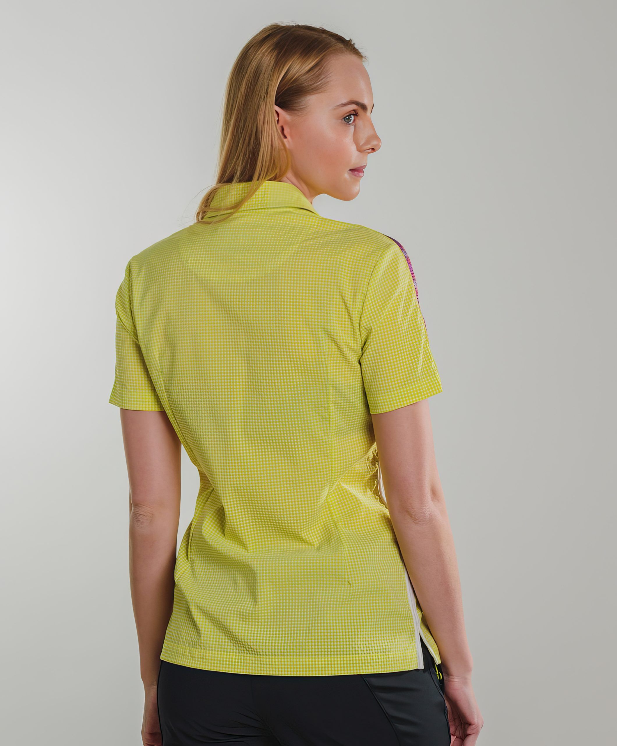 Danaa shirt yellow for hiking from MAYA MAYA is breathable and light for women for a summer hike.