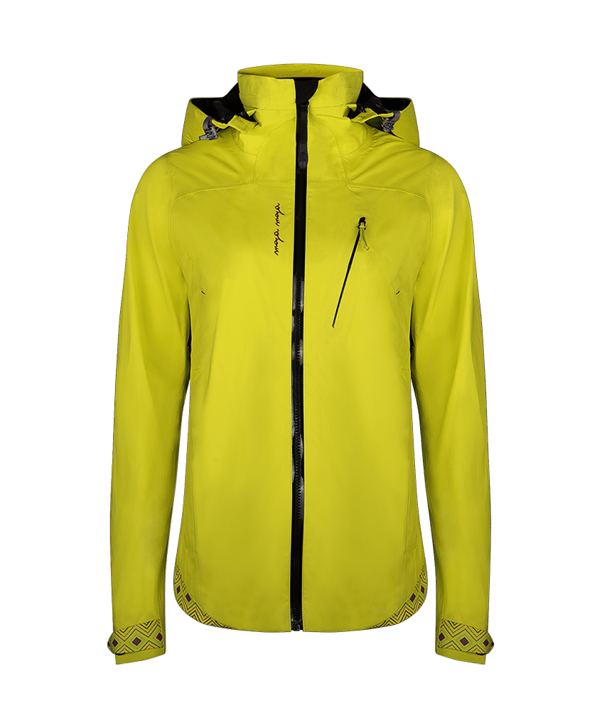 Inda jacket yellow from MAYA MAYA is a hardshell extreme weather jacket for women