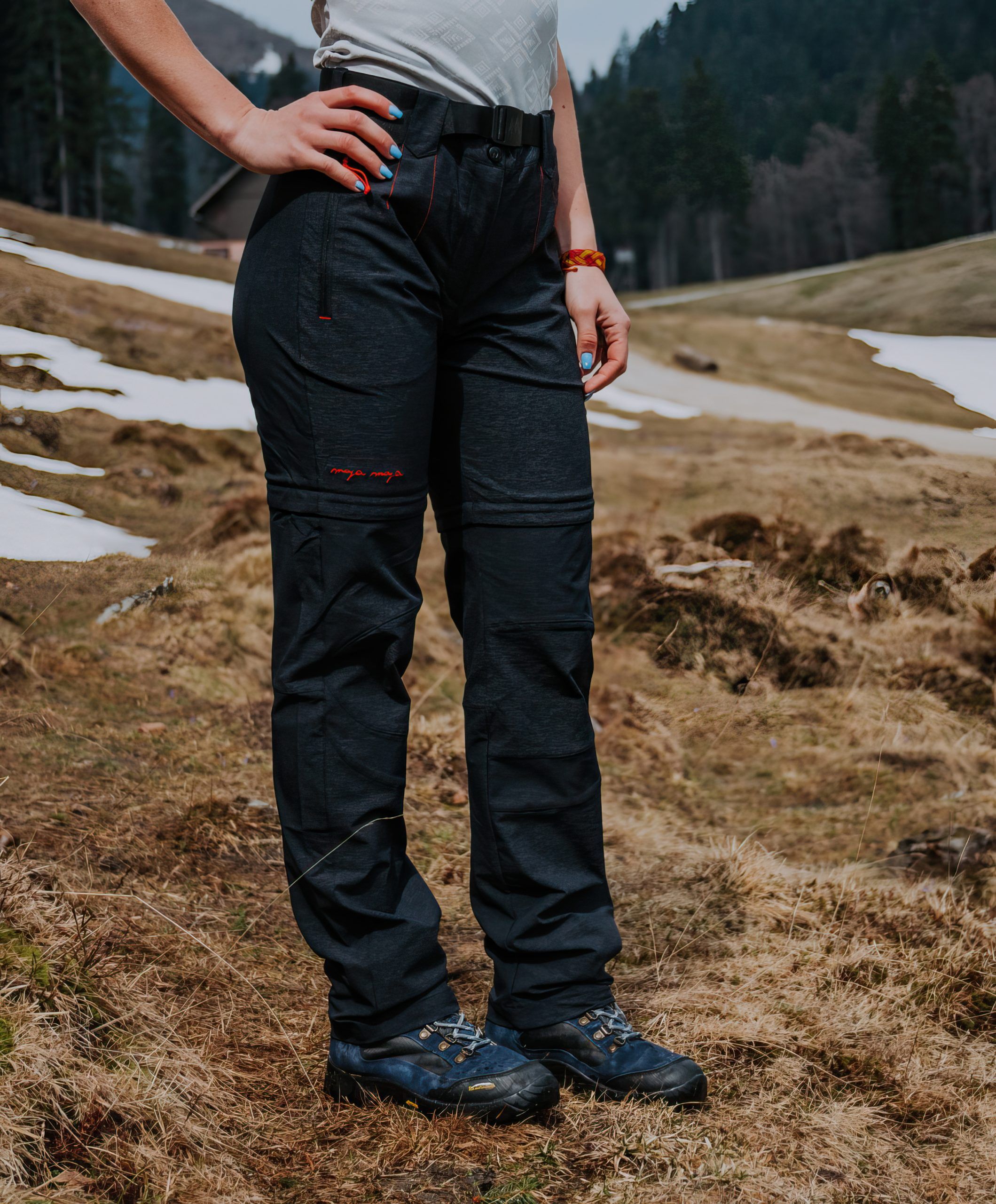 Inda pants black from MAYA MAYA are women's hiking and trekking zip-off pants