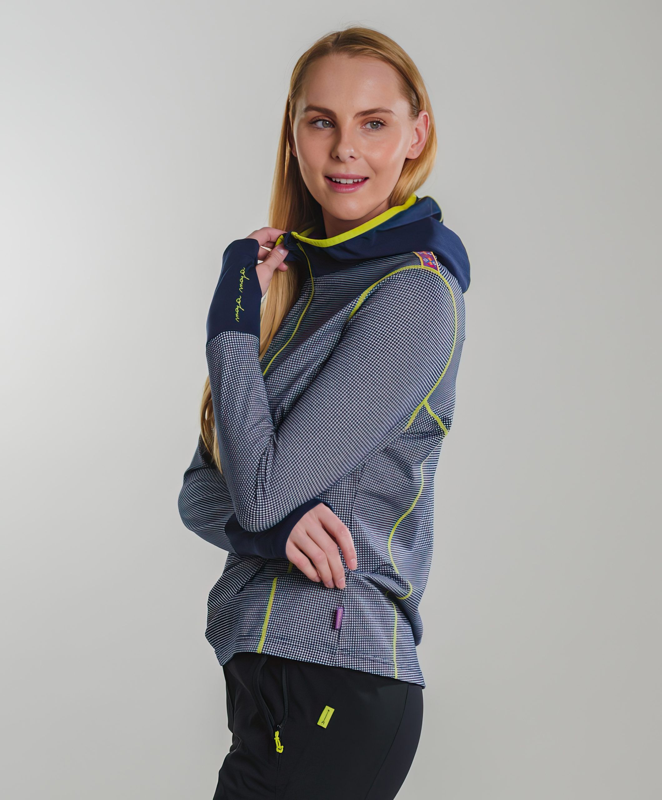 Long sleeve Inda shirt blue from MAYA MAYA for women FastDrying for hiking and outdoor activities