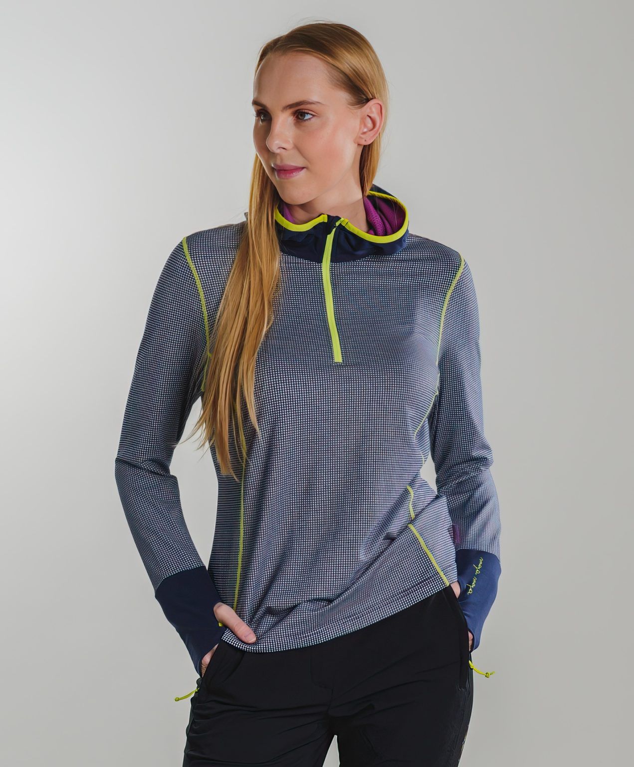 Long sleeve Inda shirt blue from MAYA MAYA for women FastDrying for hiking and outdoor activities