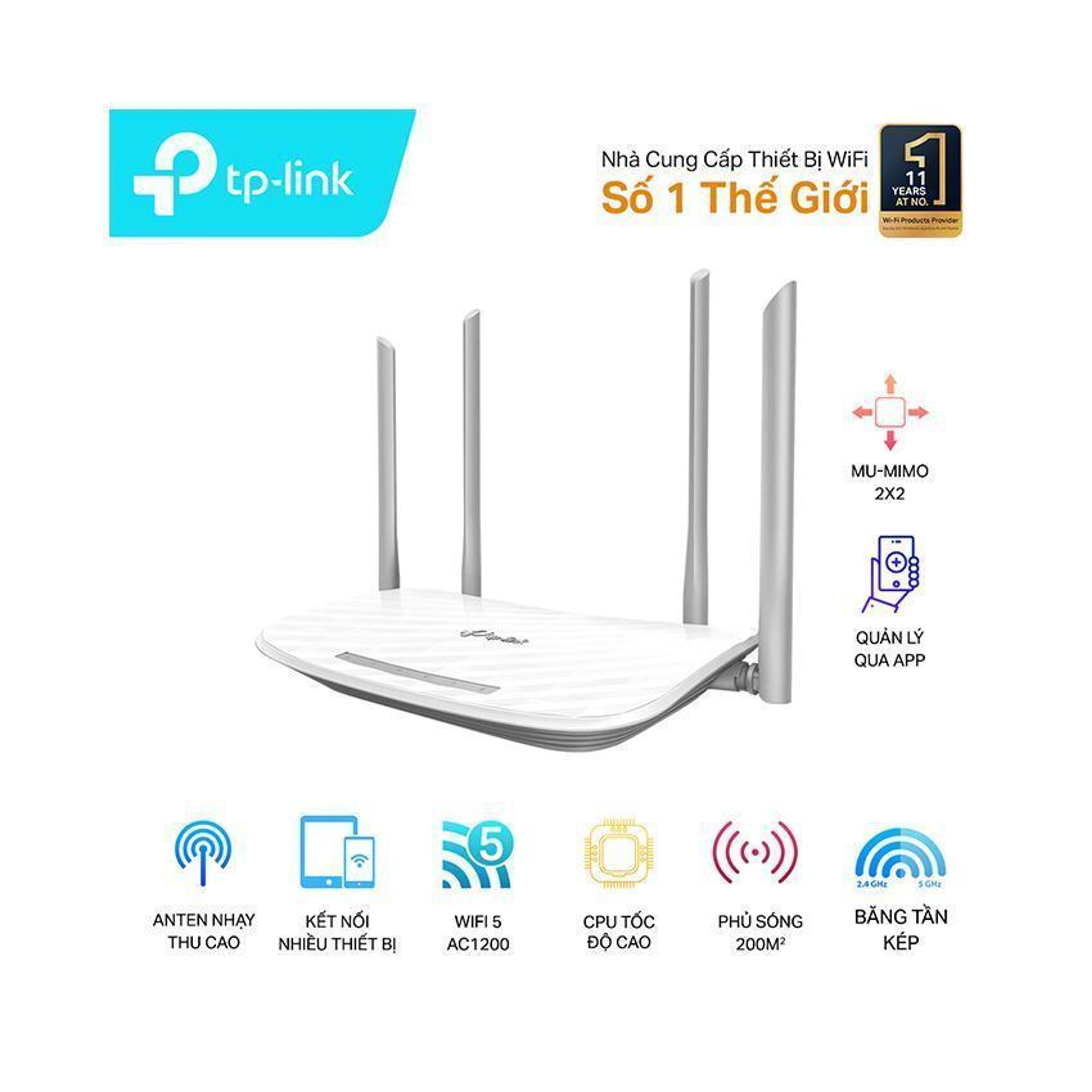 Bộ phát wifi TP-Link Archer C50 Wireless AC1200Mbps 1