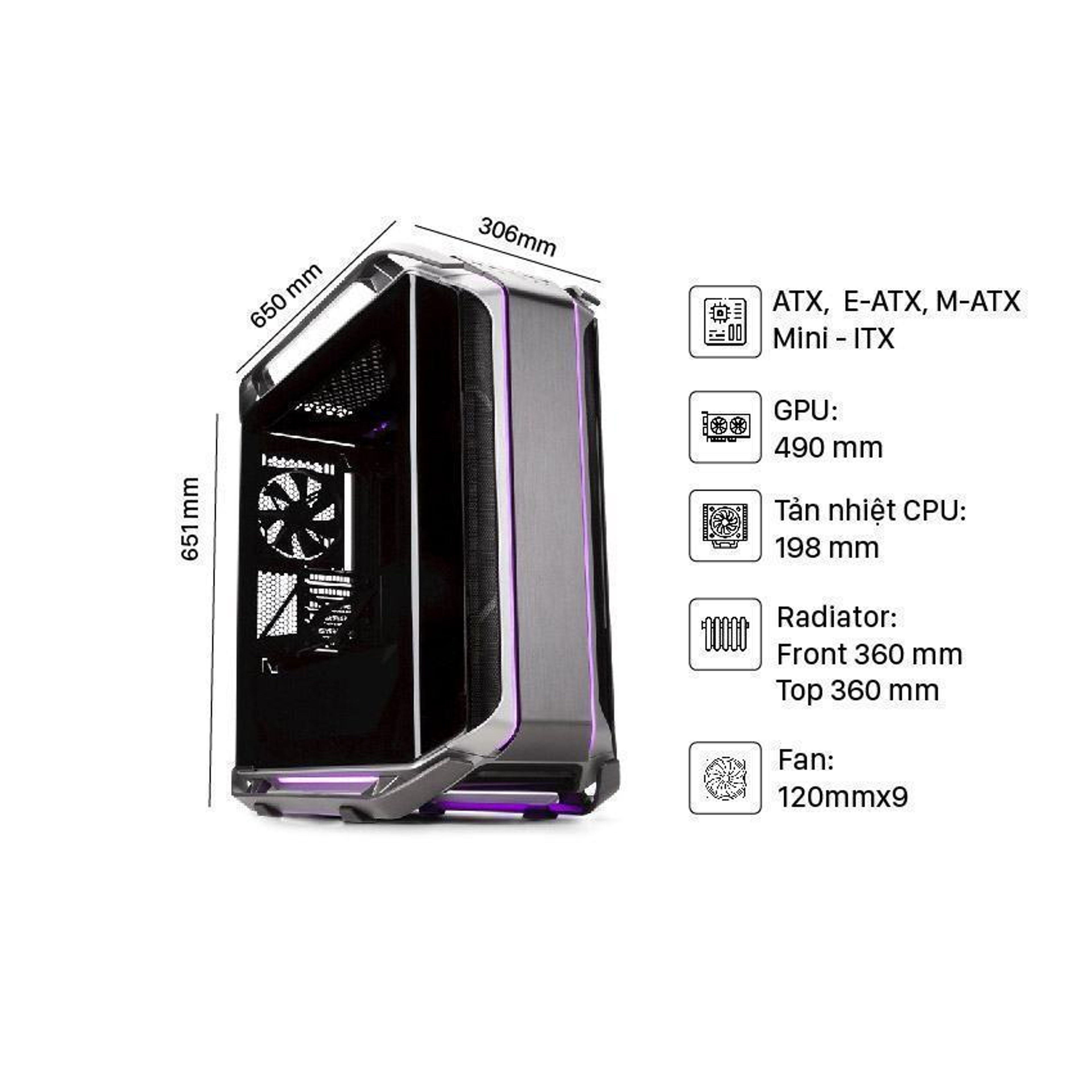 Vỏ Case Cooler Master Cosmos C700M (Mid Tower/Màu Bạc) 2