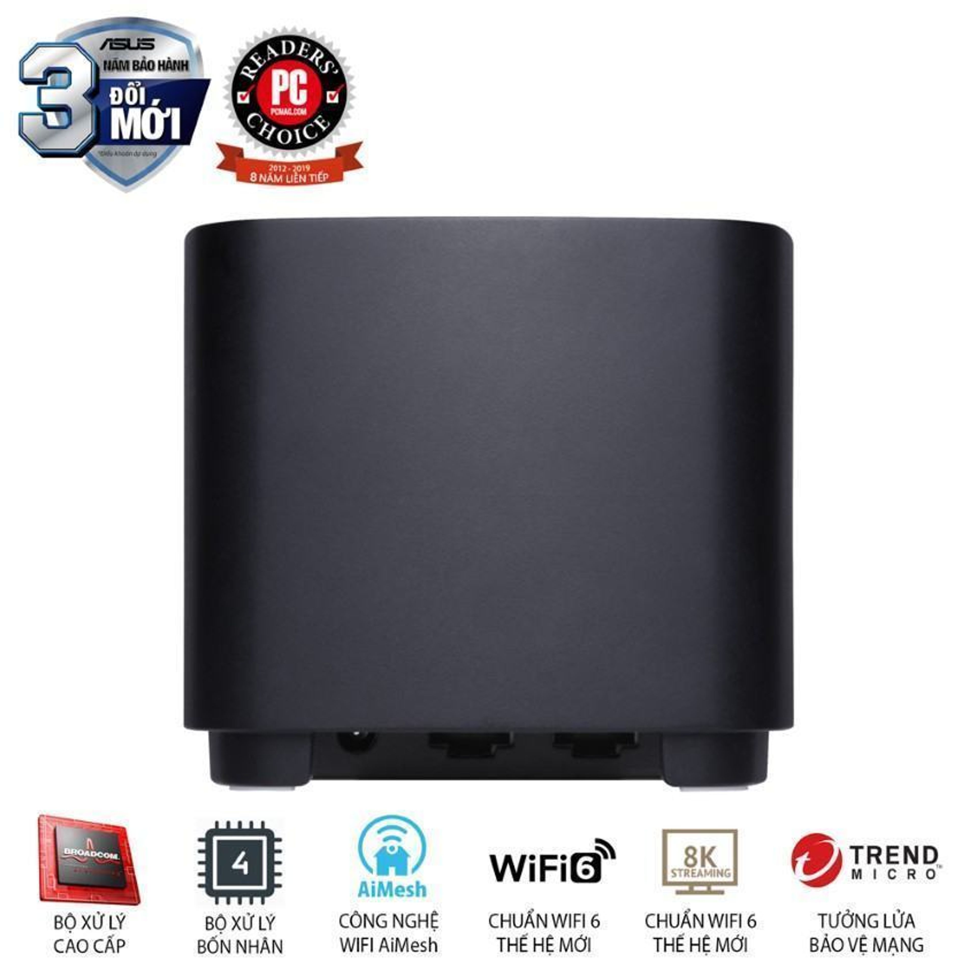 Bộ phát wifi ASUS XD4 (B-3-PK) Mesh wifi 6, Chuẩn AX1800 MÀU ĐEN 3