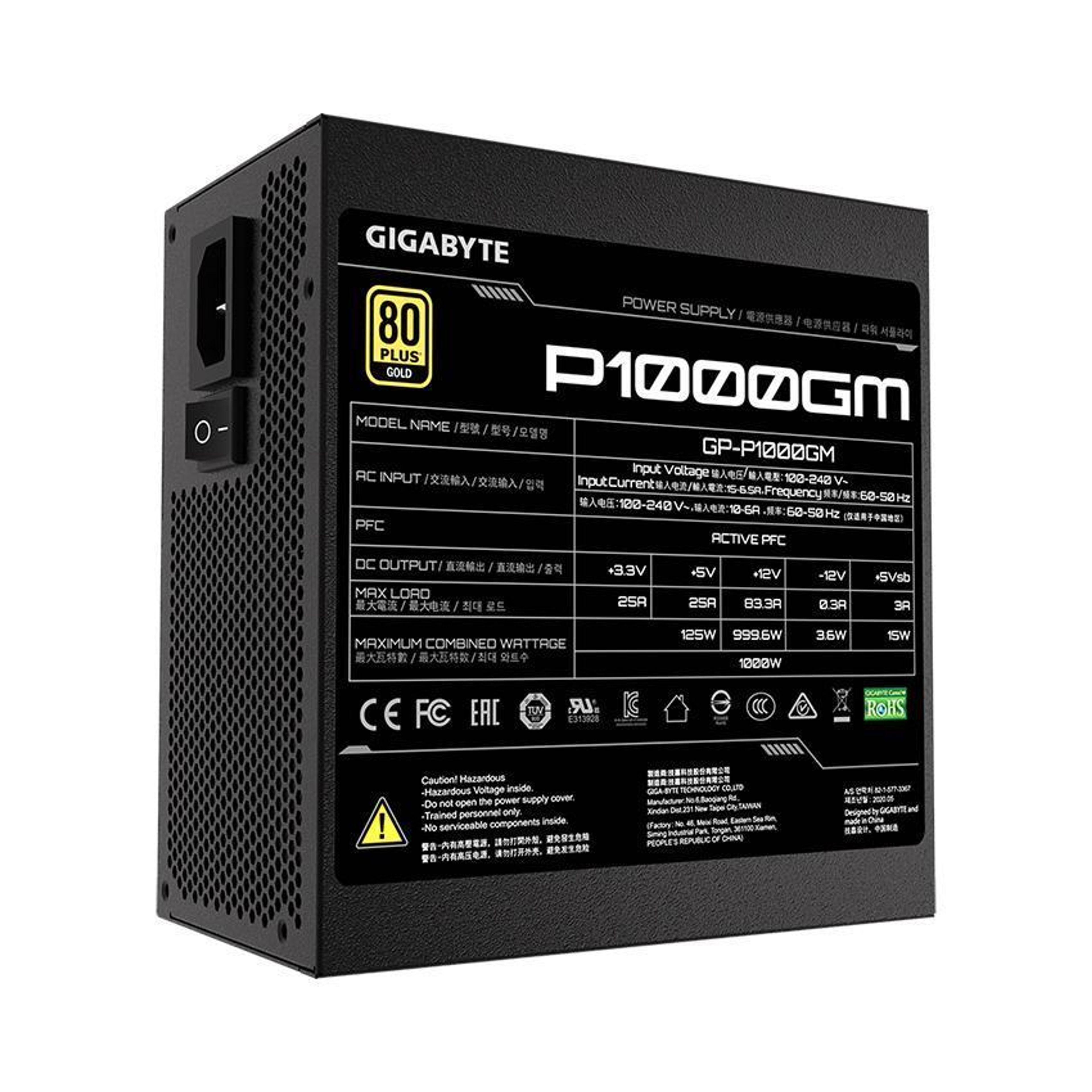 Nguồn Gigabyte GP- P1000GM 1000W (80 Plus Gold/Full Modular/Màu Đen) 6