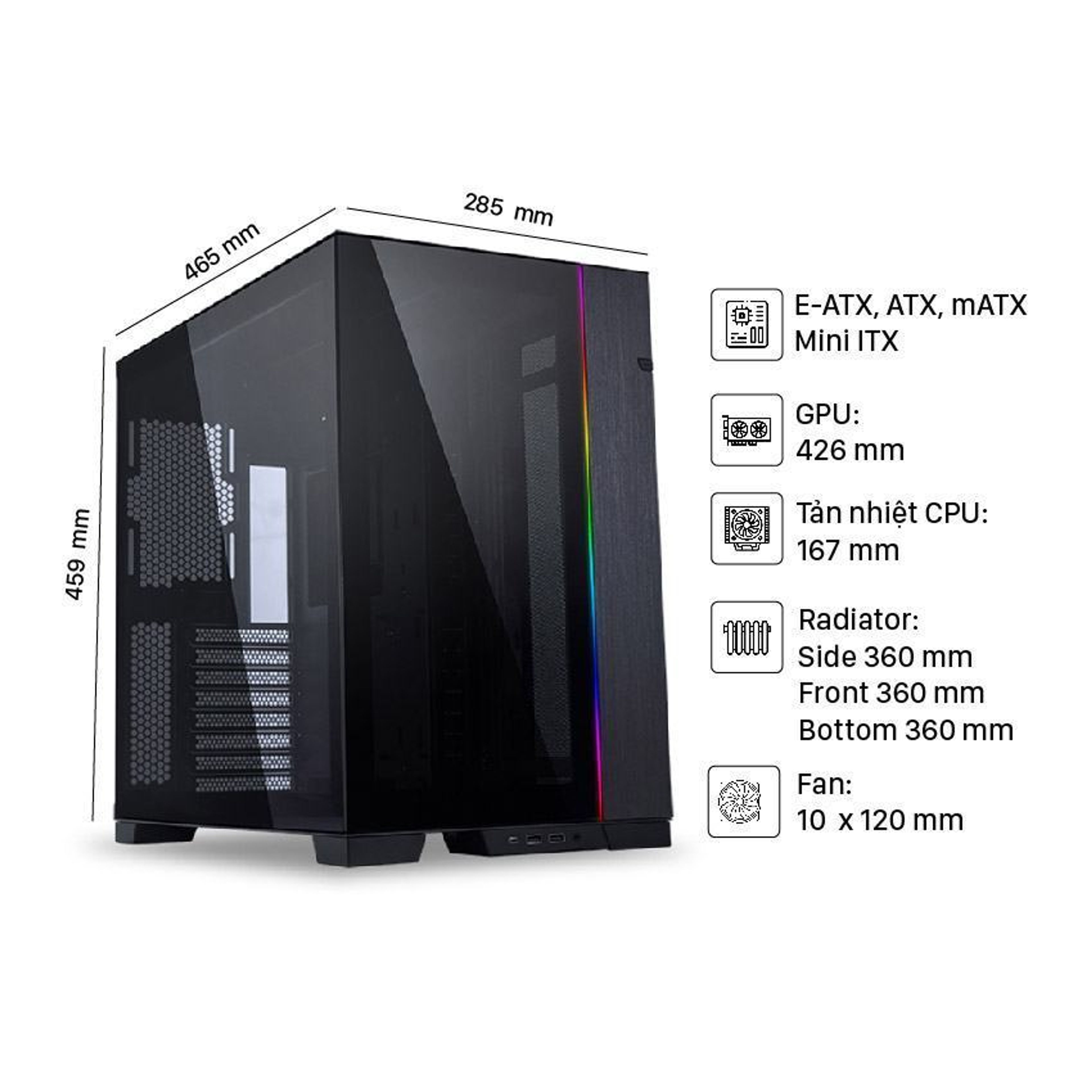 Vỏ case Lian Li O11 Dynamic Evo Black - O11DEX 2