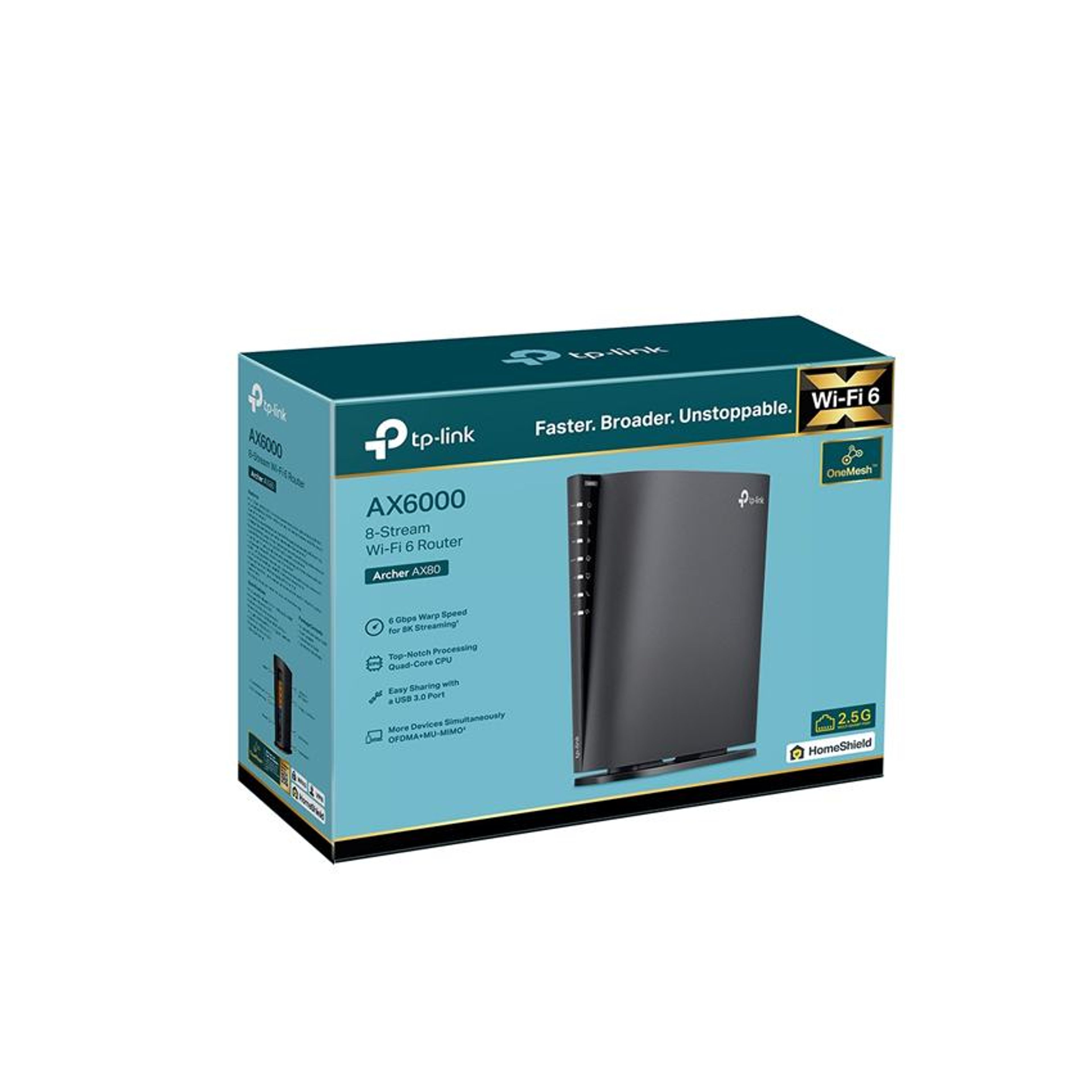 Bộ phát wifi Mesh Tp-Link Archer AX80 Wireless AX6000, 8 Luồng với Cổng 2.5G