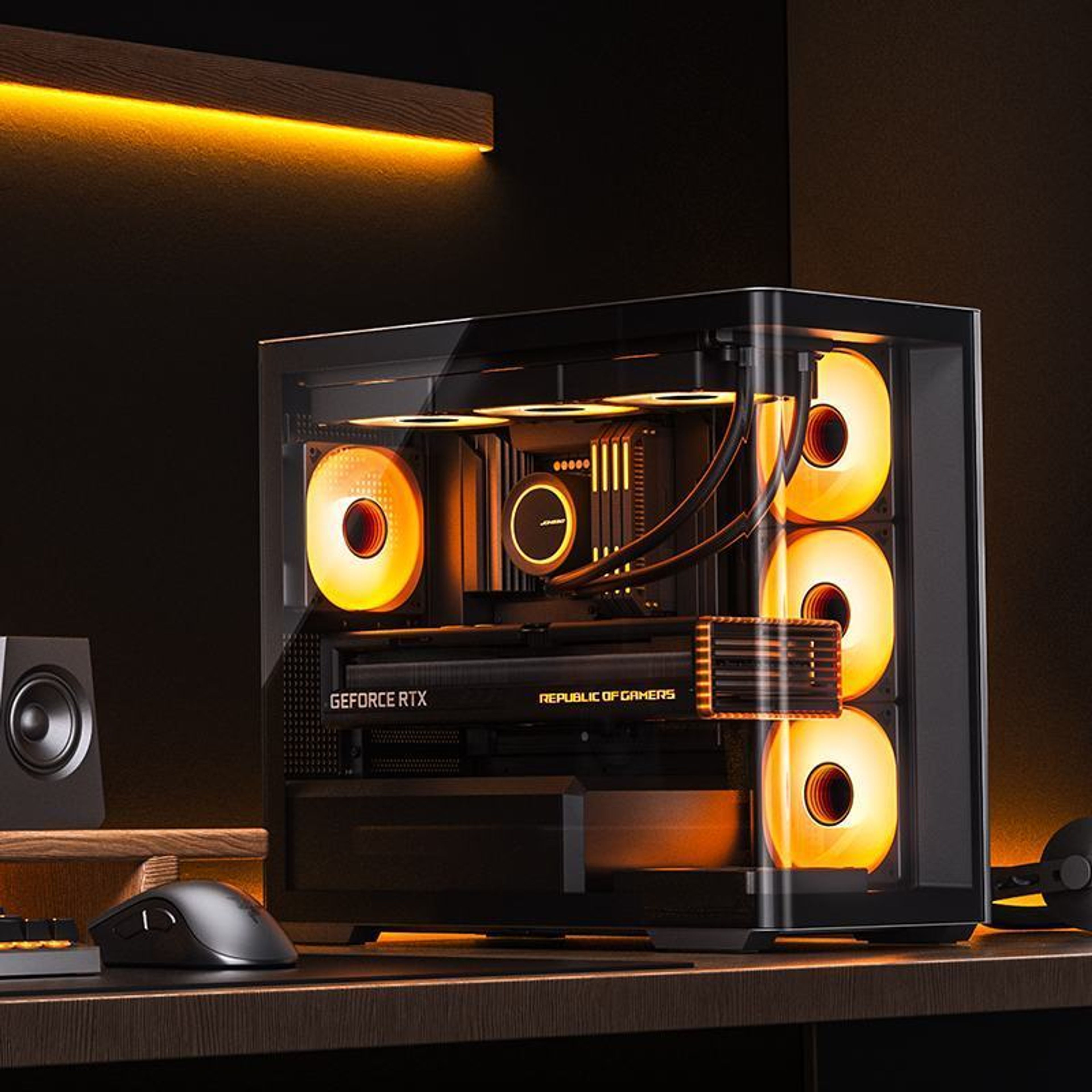 Vỏ case JONSBO D300 BLACK (mATX/Mid Tower/Màu Đen/Kính Cong) 2