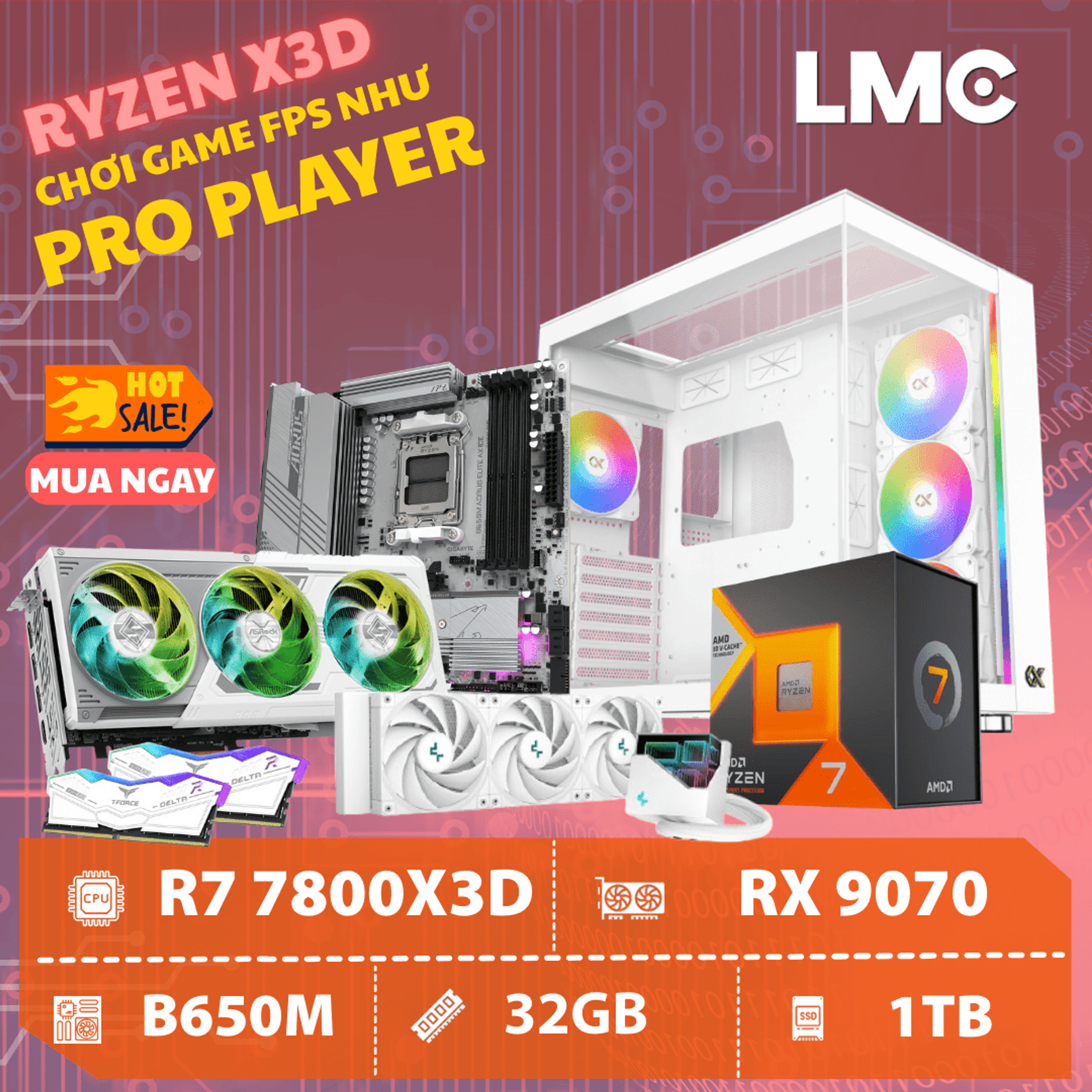 PC ARTEMIS CROSSBOW - Ryzen 7 7800X3D / RX 9070 16GB