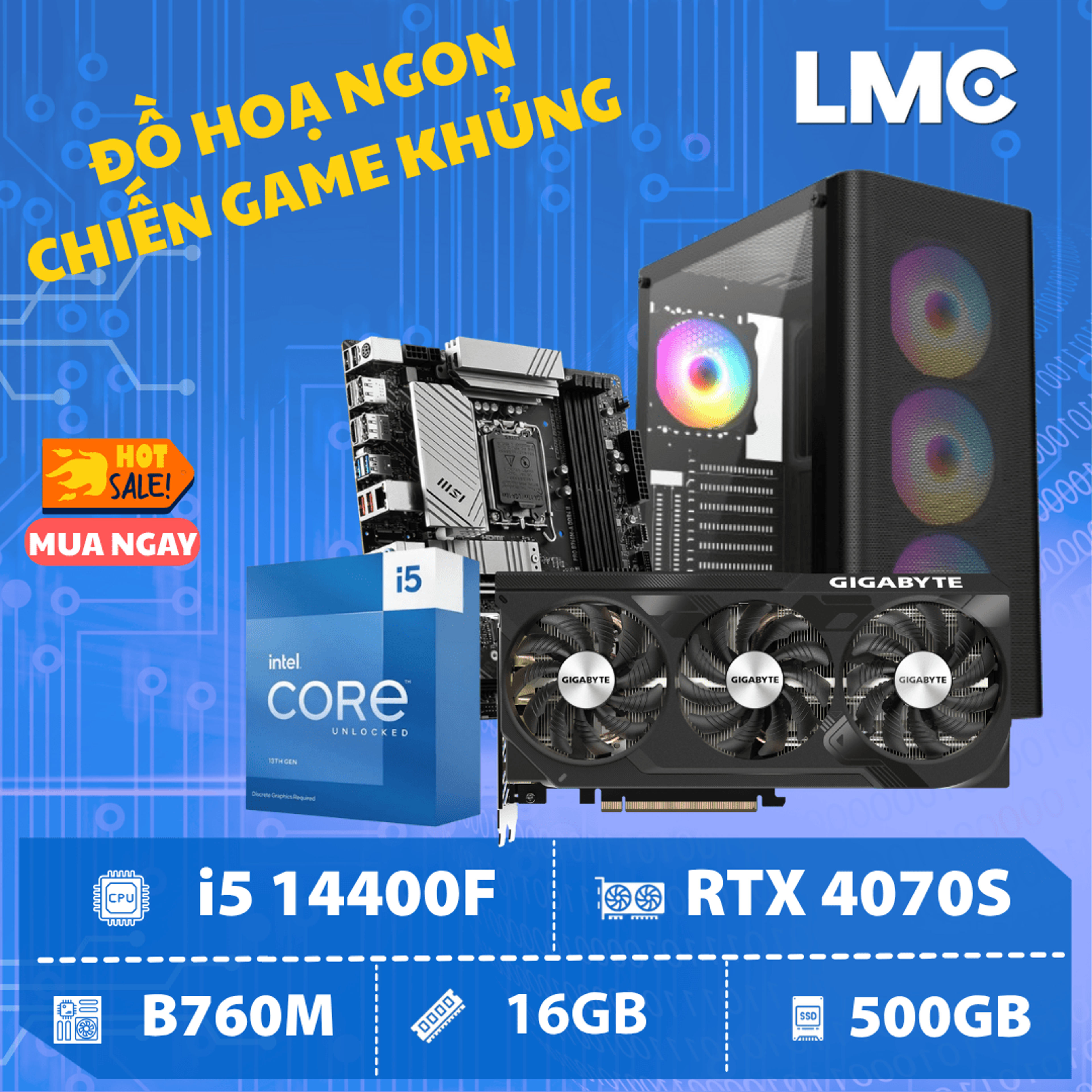 PC MERCURY ARROW - Intel Core i5 14400F / RTX 4070 Super 12GB