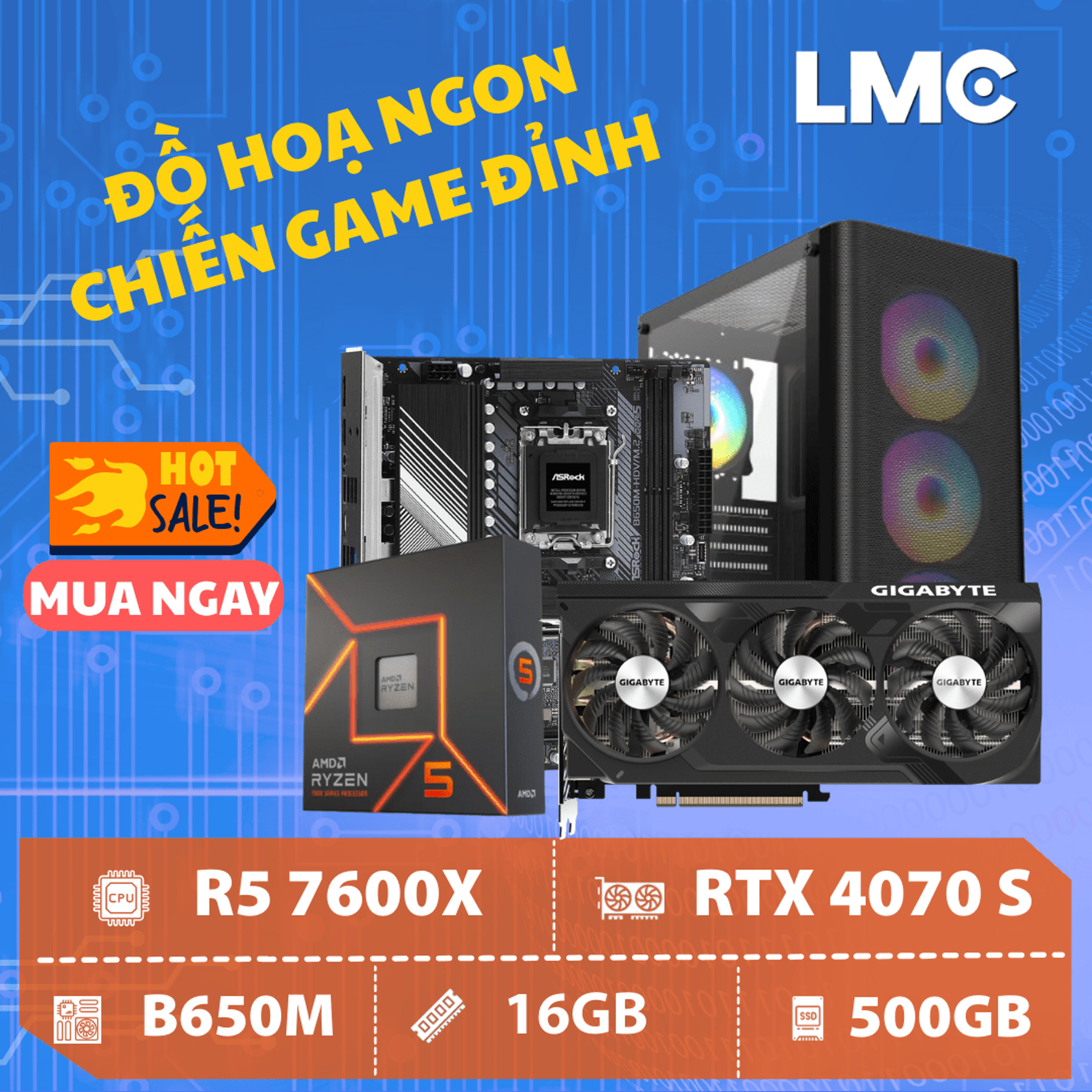 PC THANATOS ARROW - Ryzen 5 7600X / RTX 4070 Super 12GB