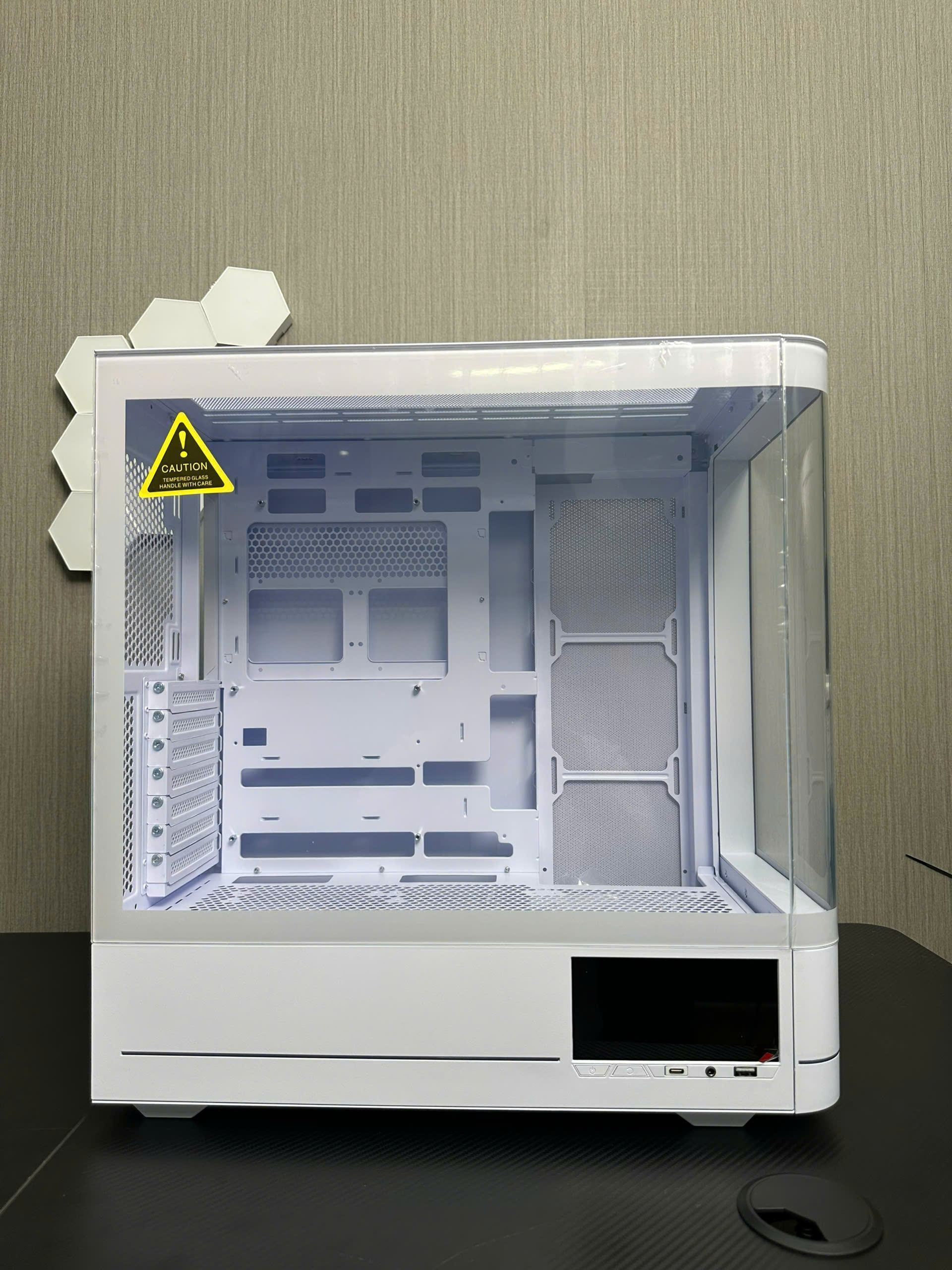 Vỏ Case JUNGLE LEOPARD AC-02 White (Kính cong/ Màu trắng/ Không fan/ Có màn hình LCD) 3