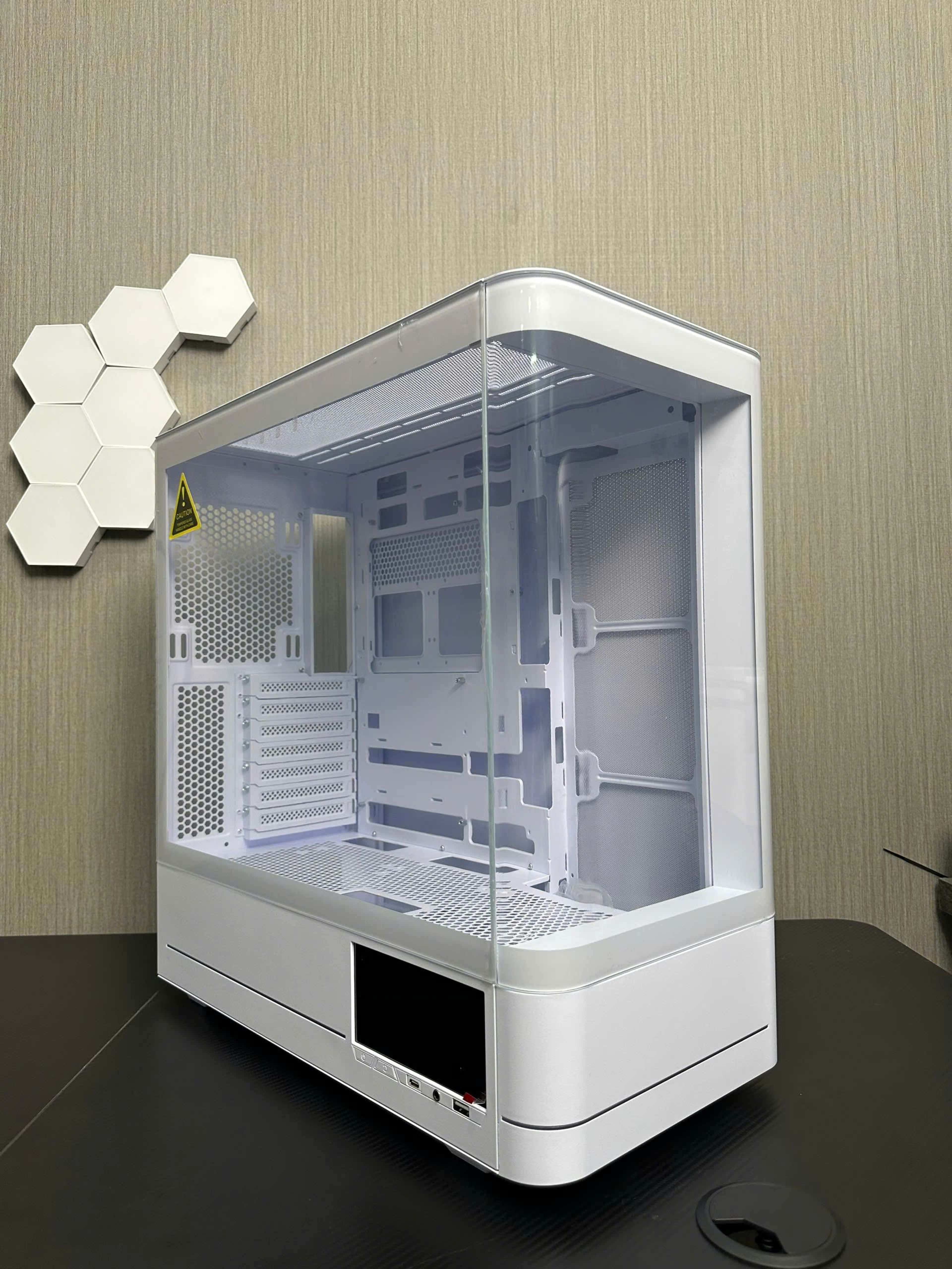 Vỏ Case JUNGLE LEOPARD AC-02 White (Kính cong/ Màu trắng/ Không fan/ Có màn hình LCD) 4