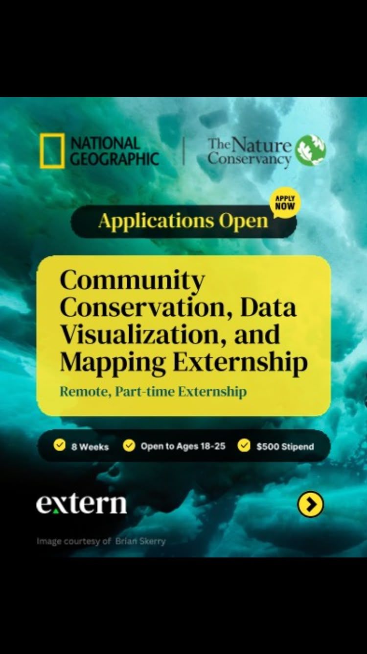 The National Geographic Society + The Nature Conservancy are bringing together the next generation of conservation mappers and data storytellers.