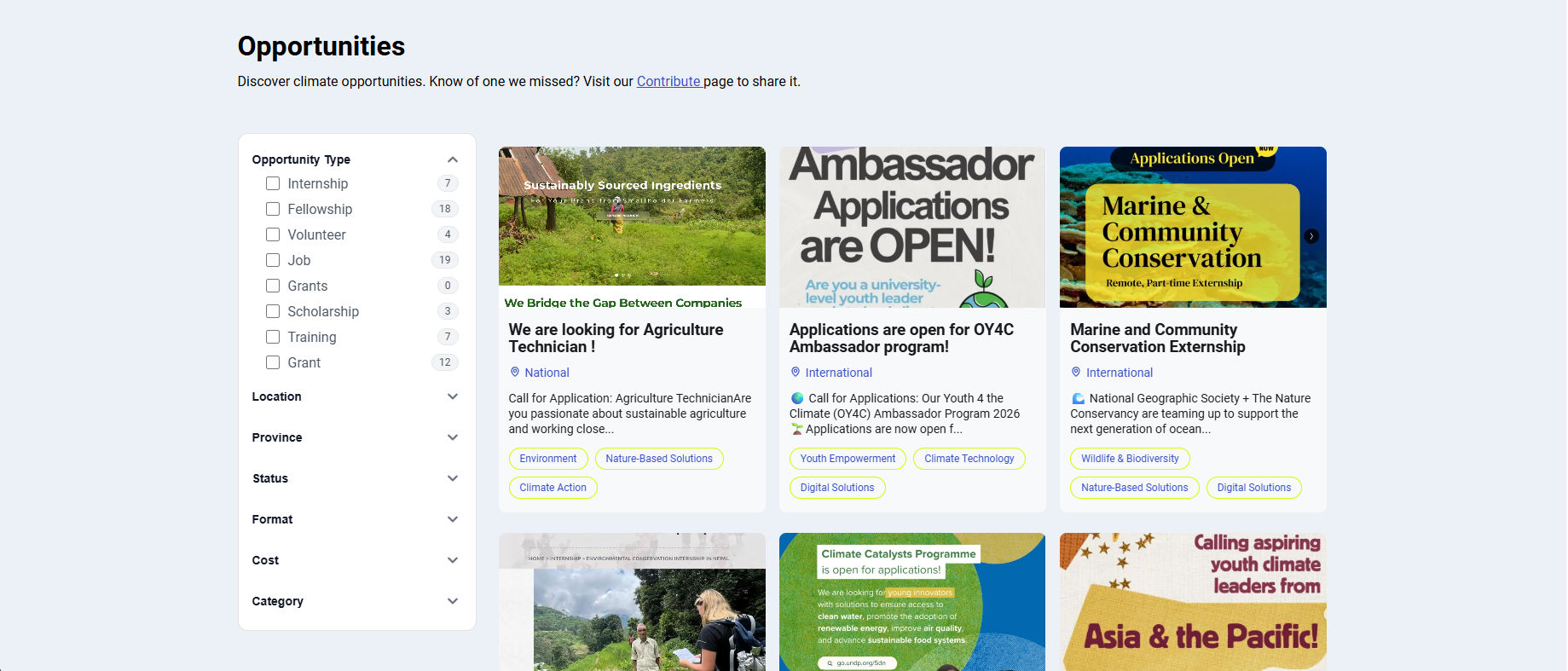 Climate Opportunities and Events Directory