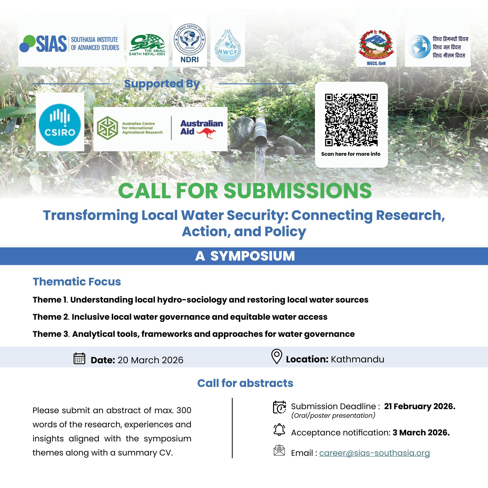 Symposium on Transforming Local Water Security: Connecting Research, Action, and Policy