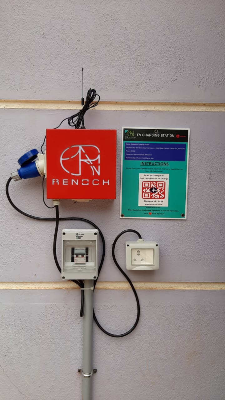 RENOCH electric vehicle charging station in Udupi