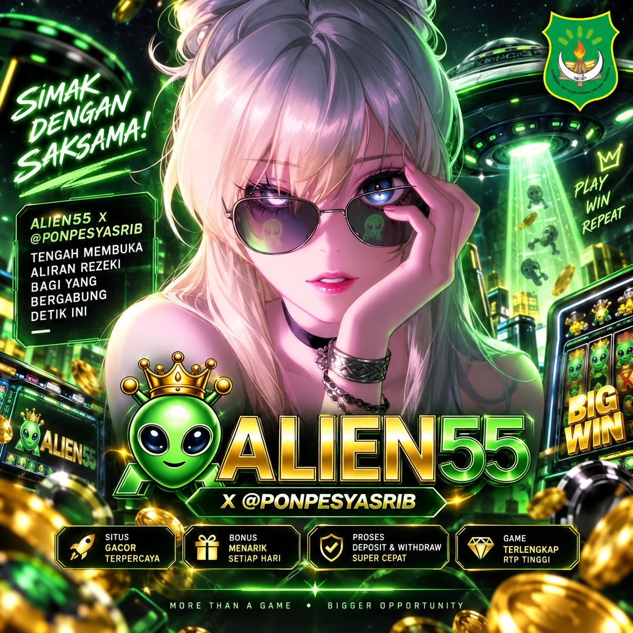 Simak dengan Saksama! ALIEN55 x @Ponpesyasrib Tengah Membuka Aliran Rezeki Bagi yang Bergabung Detik Ini