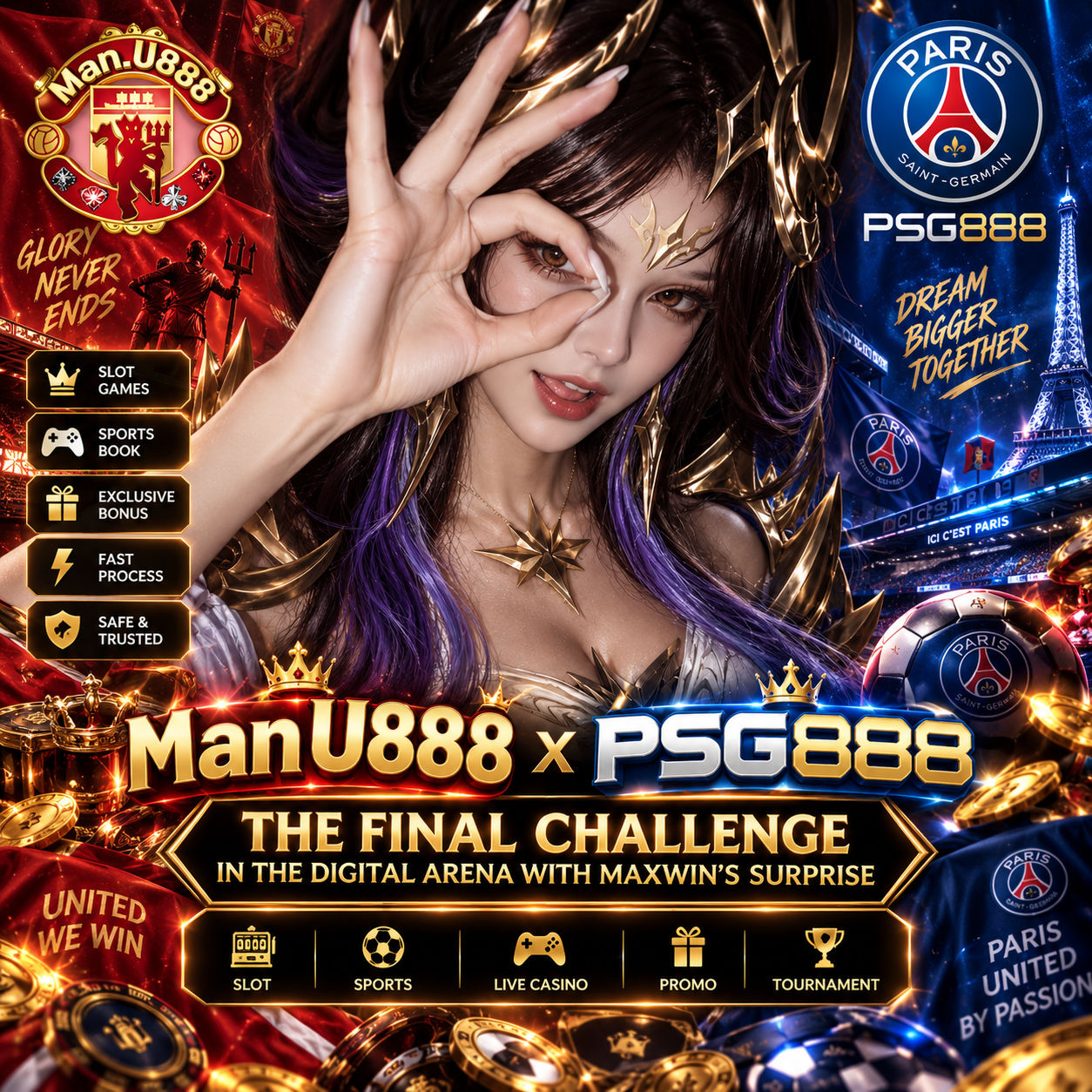 MANU888 x PSG888 | The Final Challenge in the Digital Arena with Maxwin’s Surprise by Hey siriusly