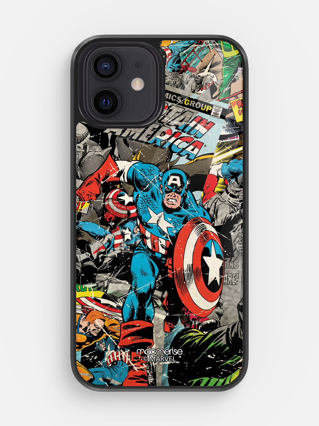 Comic Captain America - Glass Case for iPhone 12