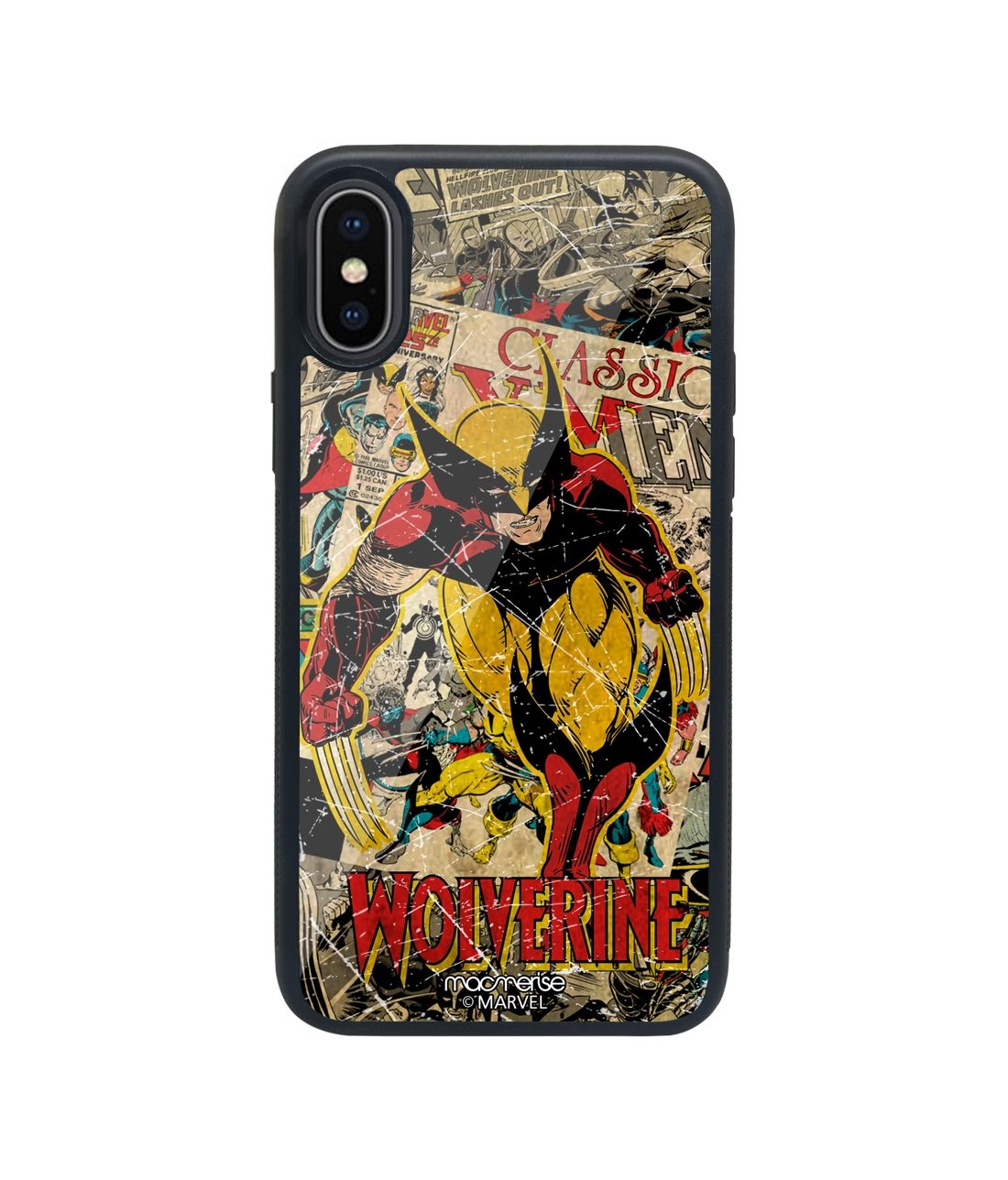 Comic Wolverine - Glass Phone Case for iPhone X