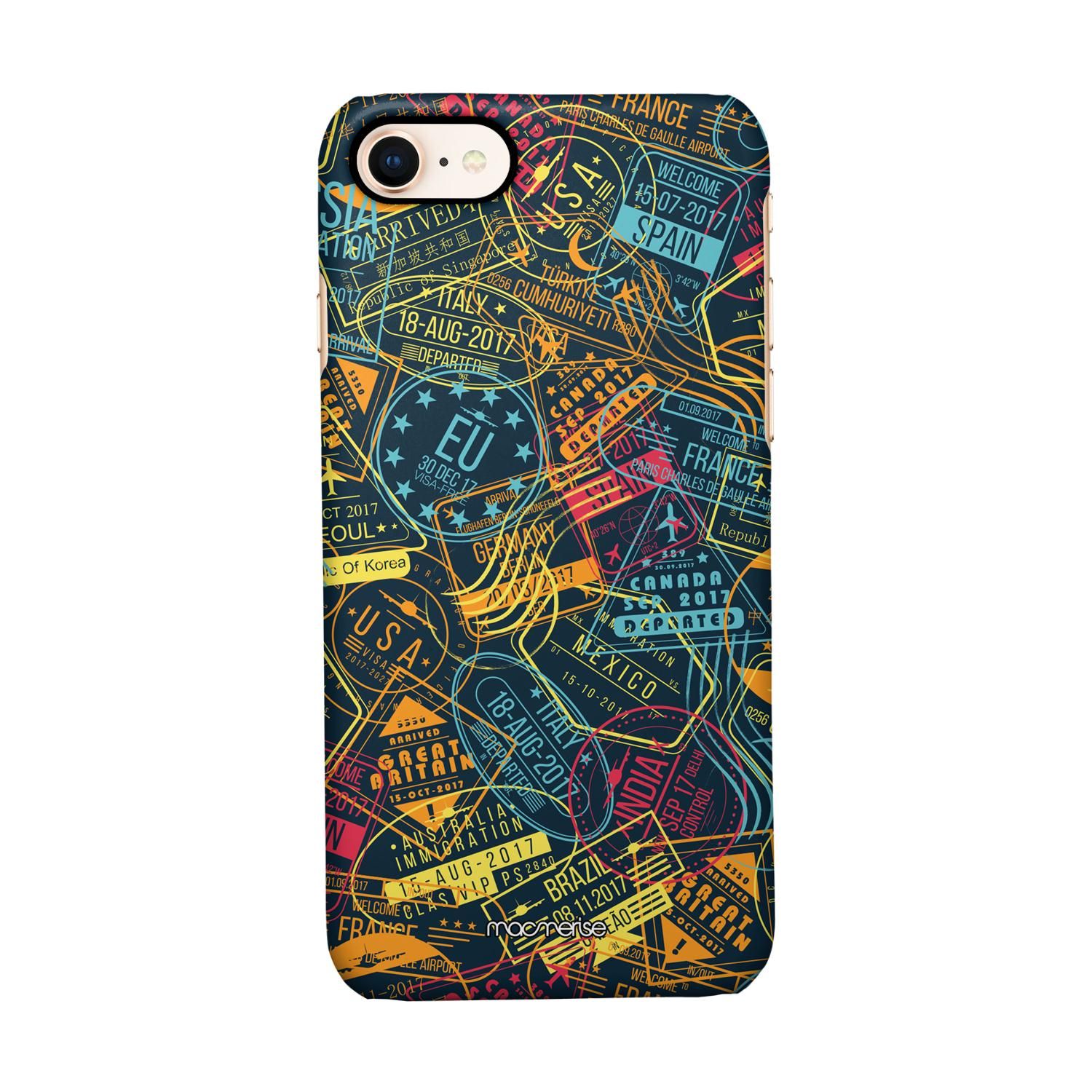 Buy Immigration Stamps Neon - Sleek Phone Case for iPhone 7 Online