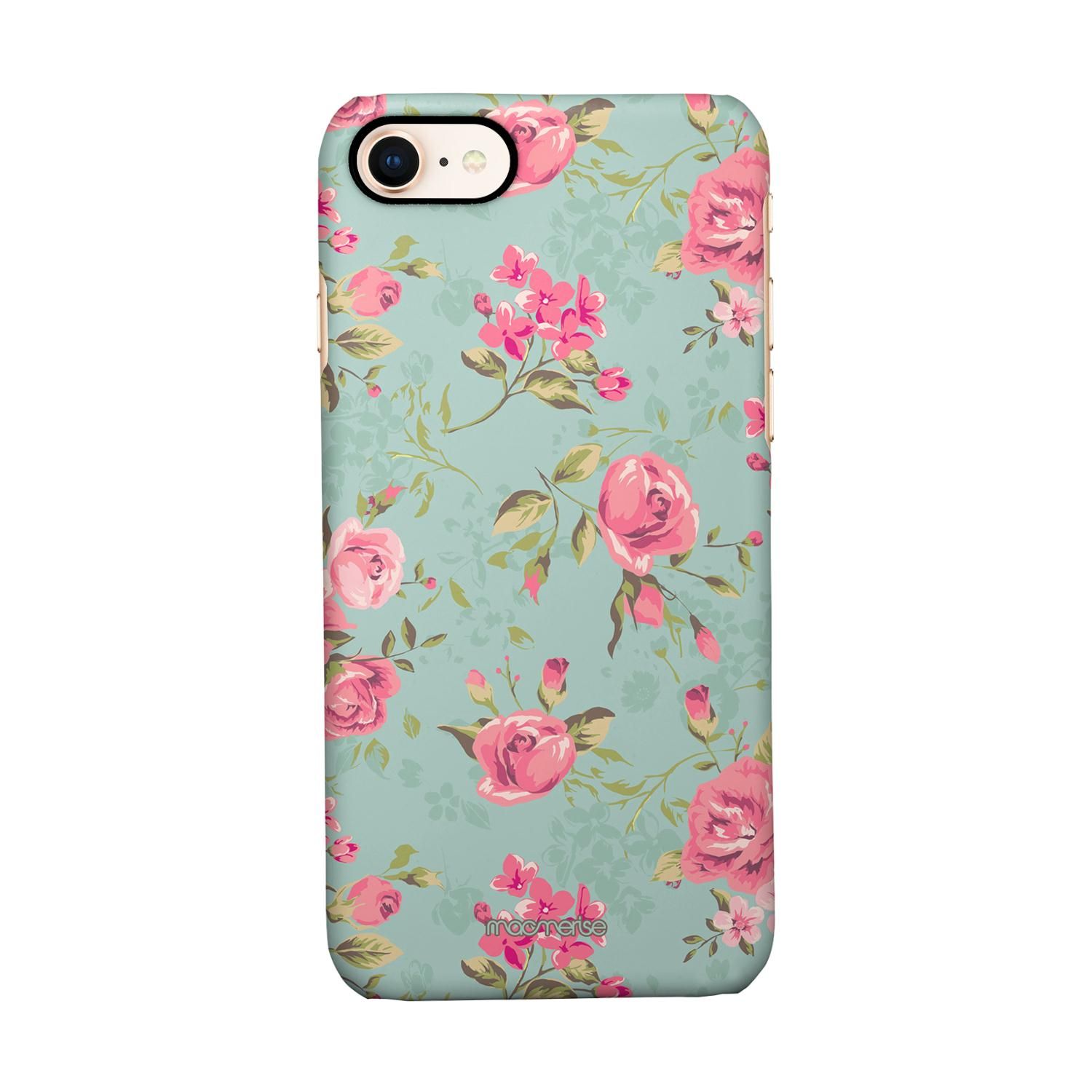 Teal Pink Flowers - Sleek Phone Case for iPhone 7