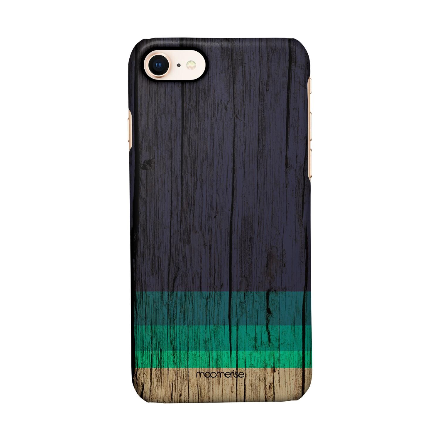 Wood Stripes Blue - Sleek Phone Case for iPhone 7